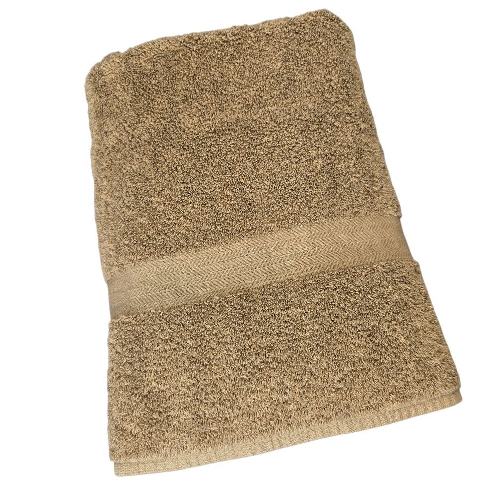 Vintage Ralph Lauren Green Label Home Collection Tan 100% Cotton Bath Towel